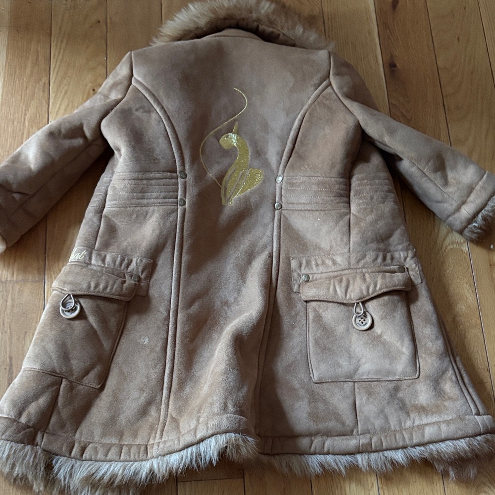 Baby Phat Tan Faux Fur Trim Puffer Coat
